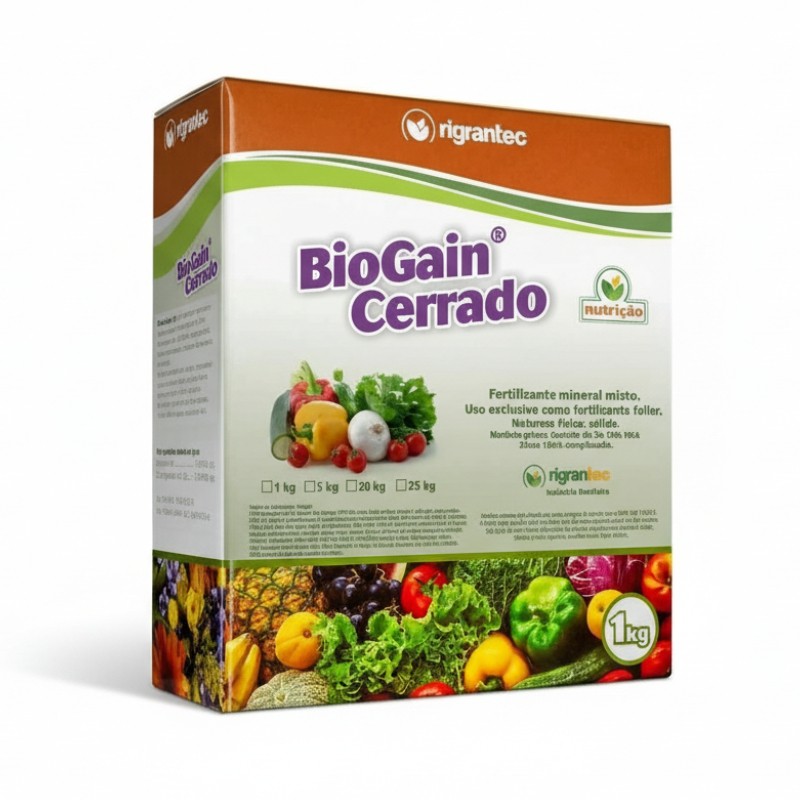 BioGain Cerrado - Fertilizante com ação bioestimulante à base de algas e aminoácidos, aditivado com NPK e quelatos
